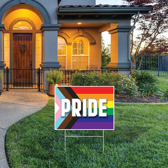 Beistle 11.5" x 15.5" Pride Plastic Flag Yard Sign